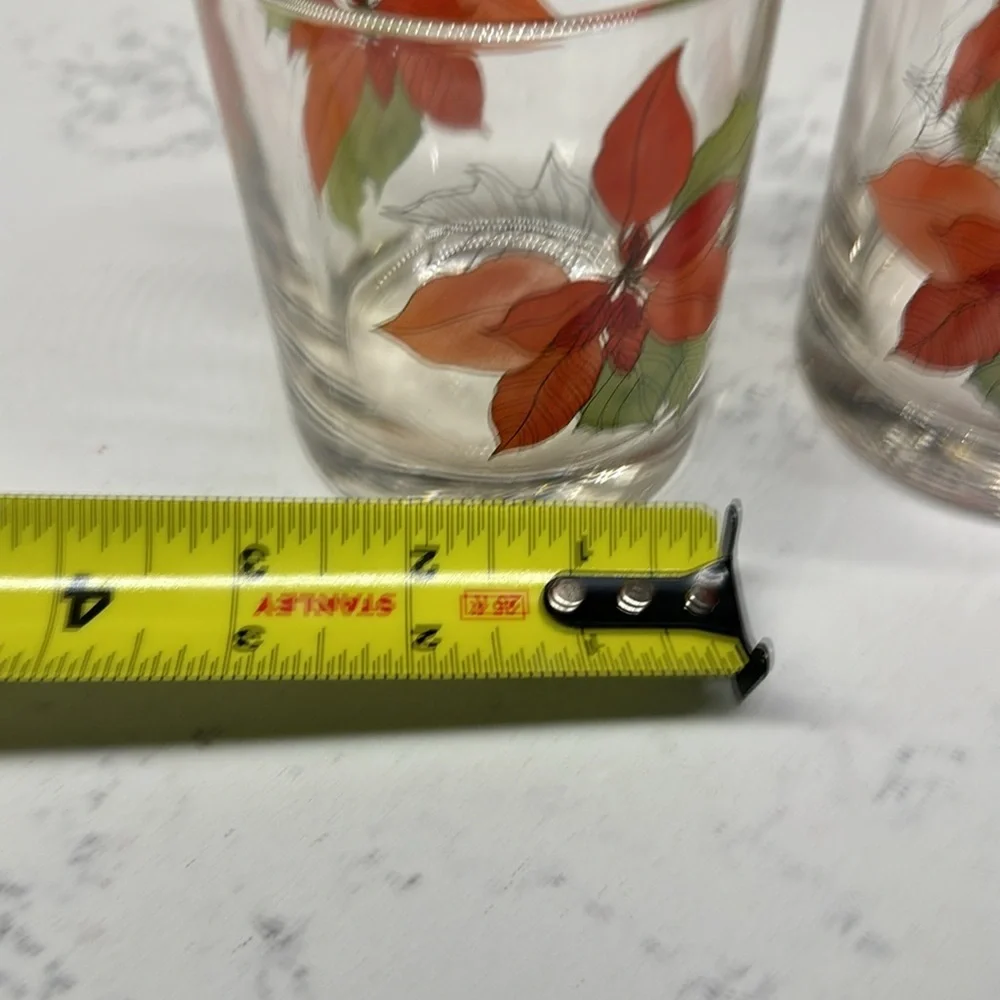 Vintage Christmas Poinsettia Glasses- Set of 3 tumbler
Glasses - Picture 3 of 6